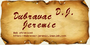Dubravac Jeremić vizit kartica